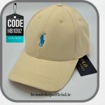 کلاه بیسبالی کرم لوگو آبی پولو Polo کد: HB1092