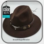 کلاه فدورا قهوه‌ای ترندی لانگ هورن Fedora کد: HS179